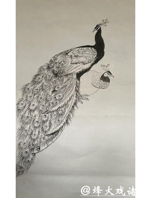 每日读画｜红梅绽芳蕊 孔雀送祥瑞